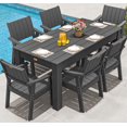thumbnail image 1 of Wingyz 7PCS Patio Dining Set, All Weather Plastic Outdoor Furniture Set 6 Chairs and 1 Table, Grey, 1 of 7