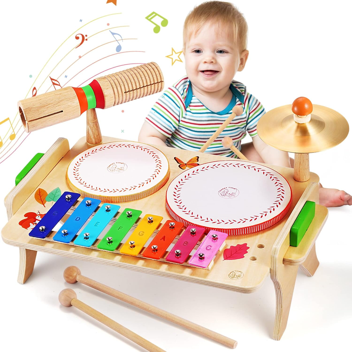 Wingyz Kids Drum Set for Toddlers Baby Music Instruments 7 in 1 ...