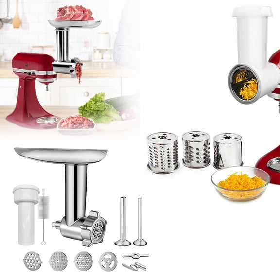 Winholder 2 Sets Meat Grinder Slicer Shredder Attachment For KitchenAid Stand Mixer Accessory