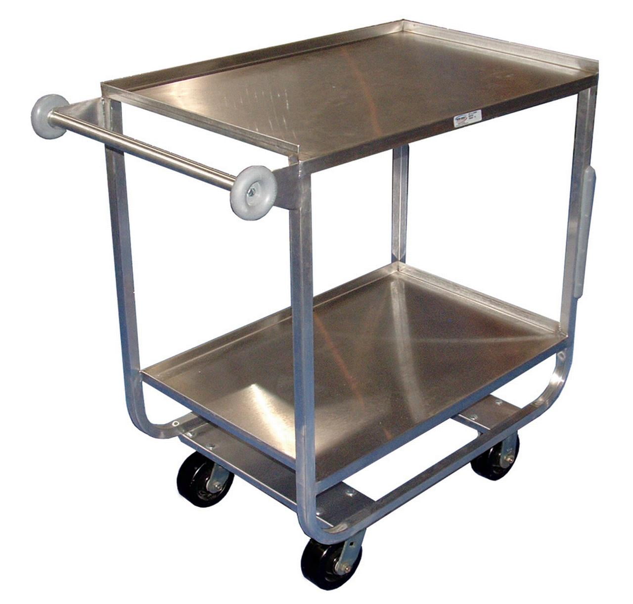 Winholt Equipment UC-2-2133SS Utility Cart, two shelves, 500 lbs per shelf, open base, 21" x 33" shelf size, all welded stainless steel construction