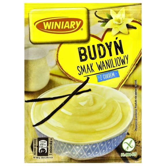 Winiary Budyn Waniliowy z Cukrem Vanilla Pudding Mix with Sugar 60g Bag (5-Pack)