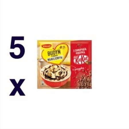 Winiary Cream pudding with KitKat chocolate bar sprinkles 5pc.