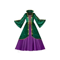 Medieval Green Velvet Dress Witch Dress Robes Outfit Adult for Women