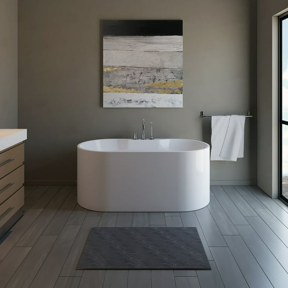 Winifred White High-gloss Reversible Drain Acrylic Free-standing Tub