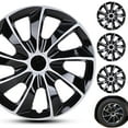 thumbnail image 1 of Winjet 16 In Wheel Covers Steel Silver and Black Fit Tire and Rim, 4 Pack, 1 of 8