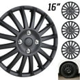 thumbnail image 1 of Winjet 16" Wheel Covers ABS Matte Black Fits Steel Rims,4 Pack, 1 of 11