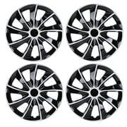 WOLFSTORM 16" Wheel Covers & Hub Caps ABS MATTE BLACK, 4 Pack