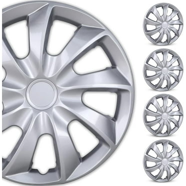 Winjet 17" Wheel Covers & Hub Caps ABS Lacquer Silver, 4 Pack