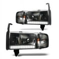 thumbnail image 1 of Winjet 1995-2002 Fits Dodge Ram 1500 2500 3500 LED DRL Head Lights Black Clear CHWJ-0306-B, 1 of 2