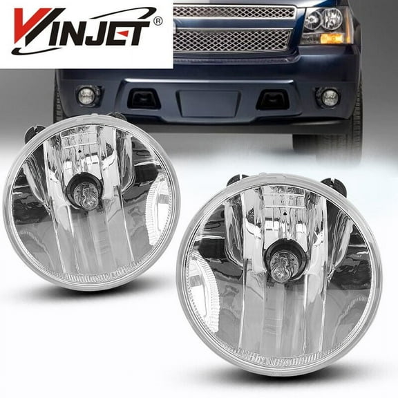 Winjet Fog Lights Compatible with 2007 2008 2009 2010 2011 2012 2013 2014 Chevy Suburban Tahoe 07-13 Avalanche 10-13 Camaro 2015-2019 Colorado Fog Light Replacement ,with 12V 24W Bulbs