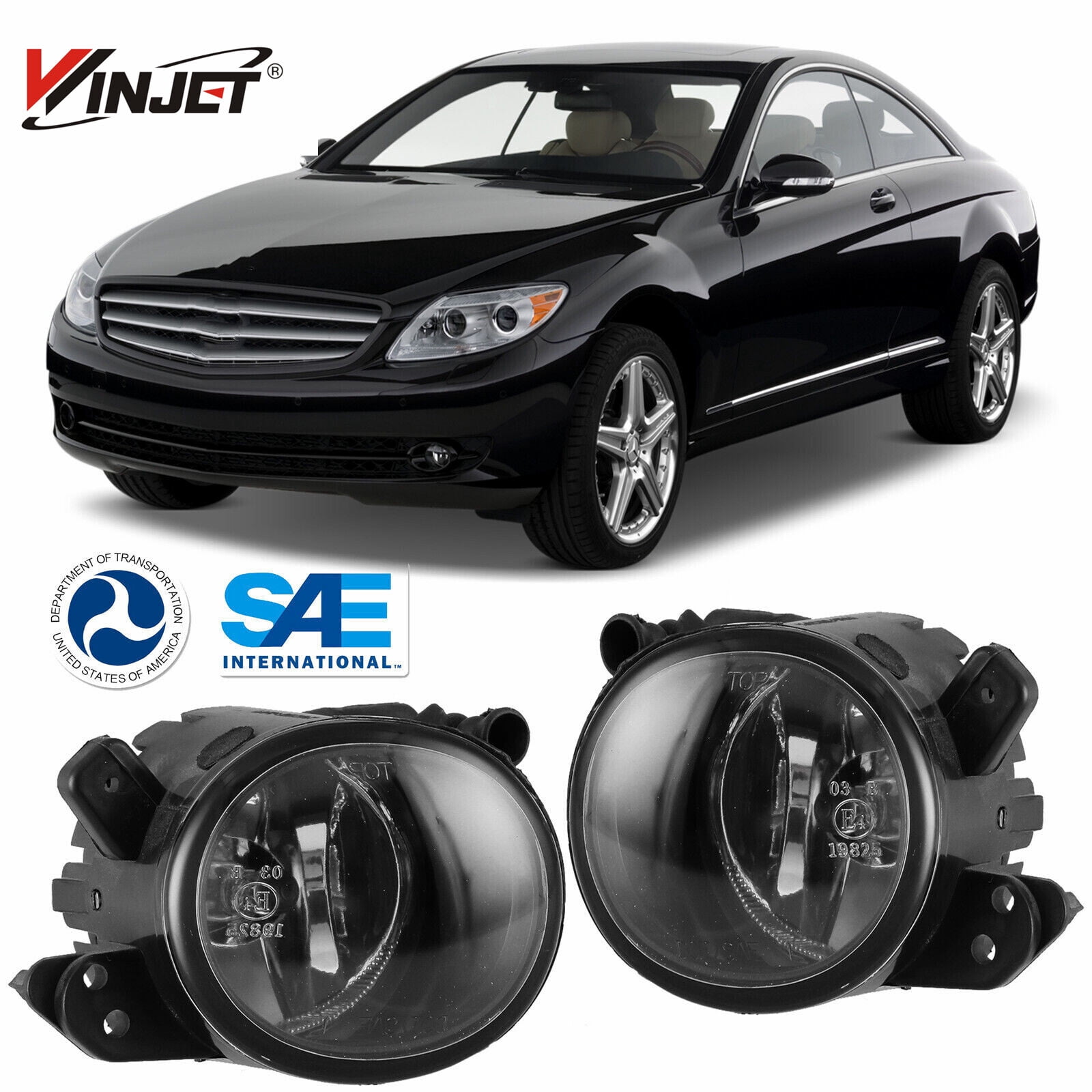 2002-2015 For Mercedes Benz Clear Lens Pair Bumper Fog Lights Replacement Lamps
