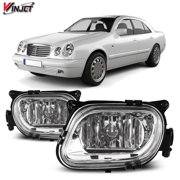 Winjet Halogen Clear Lens Fog Lights Pair Set for 1996-1999 Mercedes Benz E-Class W210