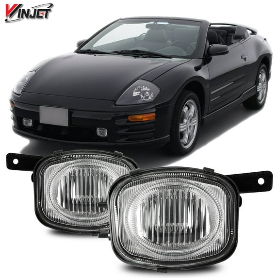 Winjet Halogen Clear Lens Fog Lights Pair Set for 2000-2002 Mitsubishi Eclipse