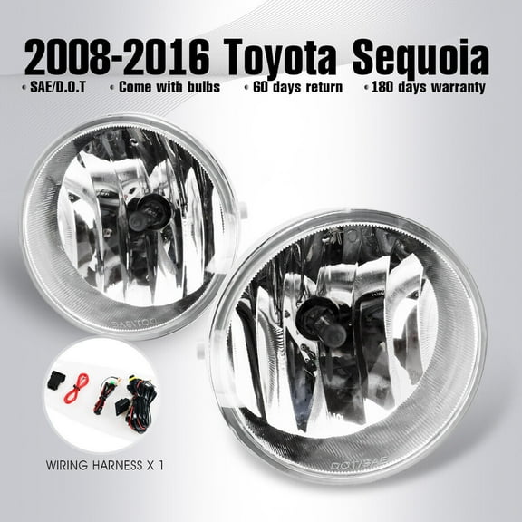 Winjet Halogen Clear Lens Fog Lights Pair Set for 2005-2011 Toyota Tacoma,2004-2006 Toyota Solara Wiring Kit and Switch Included