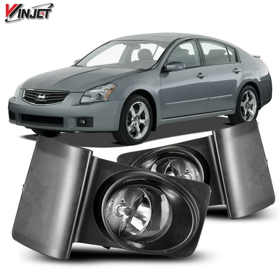 Winjet Halogen Clear Lens Fog Lights Pair Set for 2007-2008 Nissan Maxima, Wiring Kit and Switch Included