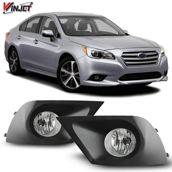 Winjet Halogen Clear Lens Fog Lights Pair Set for 2015-2016 Subaru Legacy, Wiring Kit and Switch Included