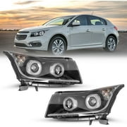 تجميع المصابيح الأمامية Winjet للفترة 2011-2015 Chevy Cruze LED DRL المصابيح الأمامية مجموعة الضوء الأسود