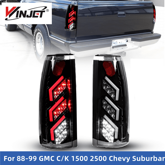 Winjet LED Tail Lights For 1988-1999 GMC C/K 1500 2500 Chevy Suburban Brake Lamps Clear Lens