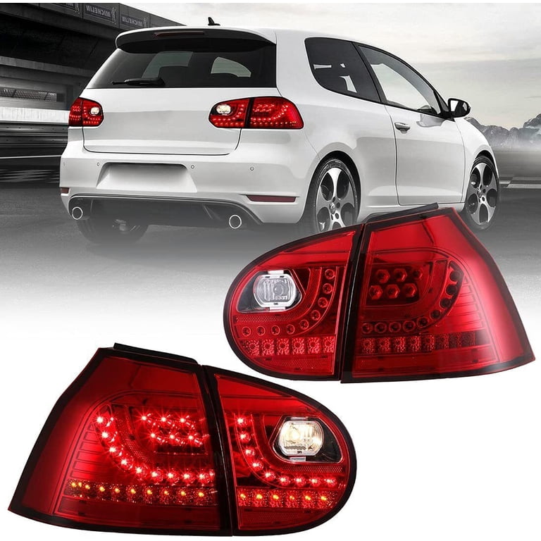Winjet Led Tail Lights Assembly For 2006-2009 Volkswagen Golf 5