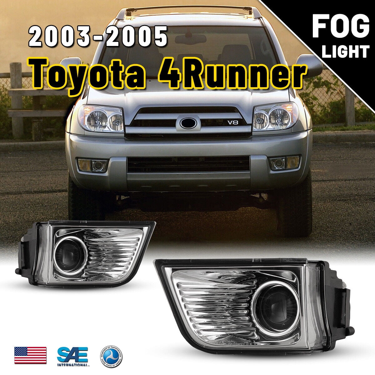Winjet OEM Series For 2003-2005 Toyota 4Runner Driving Projector Fog Lights