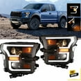 thumbnail image 1 of Winjet Pair Headlights For 2015-2017 Ford F150 LED Strip DRL Black Projector Headlamps, 1 of 10
