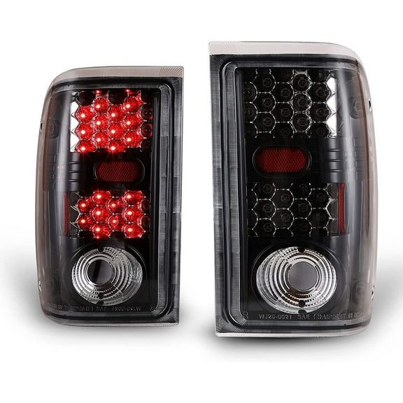 Winjet Pair Tail Lights Assembly for 2001 2002 2003 2004 2005 Ford Ranger Taillights, Rear Lamp Replacement w/Led Turn Signal, Reverse, Running and Brake Lights(Clear Lens)
