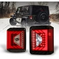 thumbnail image 1 of Winjet Pair Tail Lights For 2007-2018 Jeep Wrangler JK LED Brake Rear Turn Signal Lamps Red Lens, 1 of 8