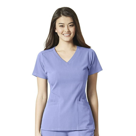 Wink Aero Women's Flex Back V-Neck Scrub Top, Ceil Blue, M