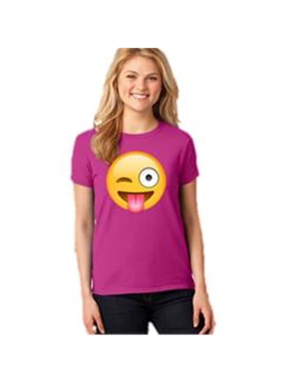 Wink Face Emoji T-Shirt, Extra Large