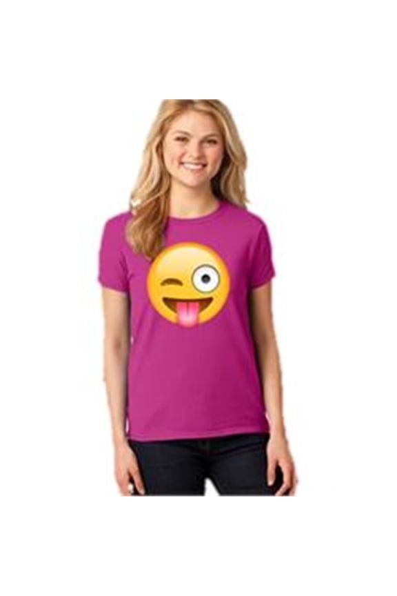 Wink Face Emoji T-Shirt, Extra Large