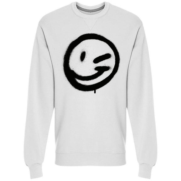 Wink Face Sprayed Sweatshirt Men -Image by Shutterstock, Male 3X-Large