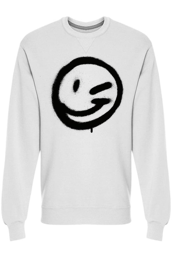 Wink Face Sprayed Sweatshirt Men -Image by Shutterstock, Male x-Large