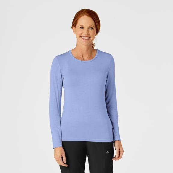 Wink Layers Women's Long Sleeve Silky Tee, Ceil Blue, S Womens
