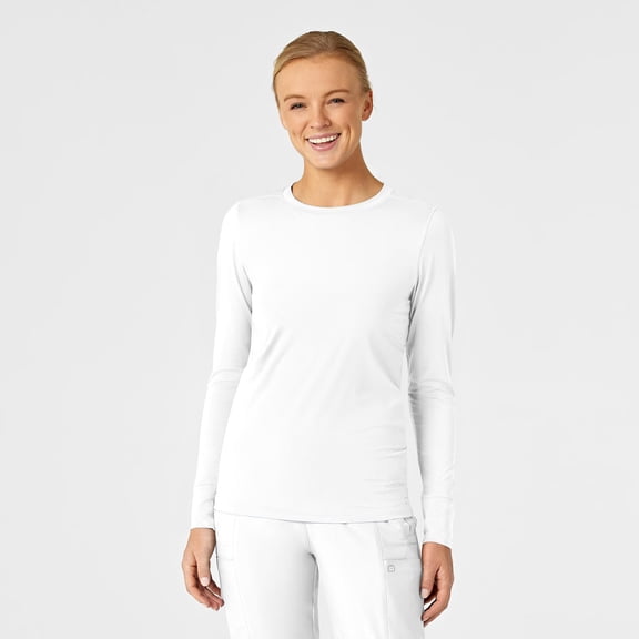 Wink Layers Women's Performance Long Sleeve Tee, White, M Womens