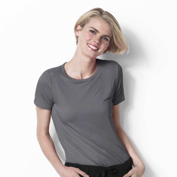 Wink Layers Women's Silky Knit Short Sleeve Tee, Pewter, S Womens