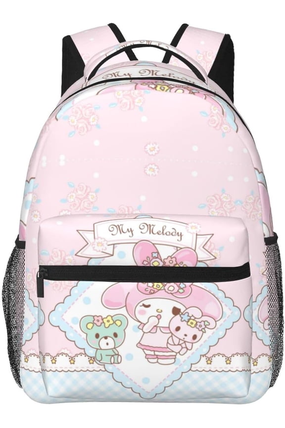 My Melody Cartoon Backpack My Melody Travel Backpack Casual Daypack Laptop Backpacks For Anime Fans Cartoon Merch Backpack