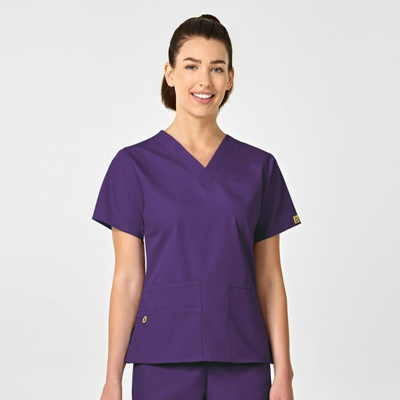 Wink Origins Bravo-Women's V-Neck Scrub Top, Eggplant, M Regular