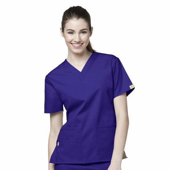 Wink Origins Bravo-Women's V-Neck Scrub Top, Grape, 4X Womens Plus