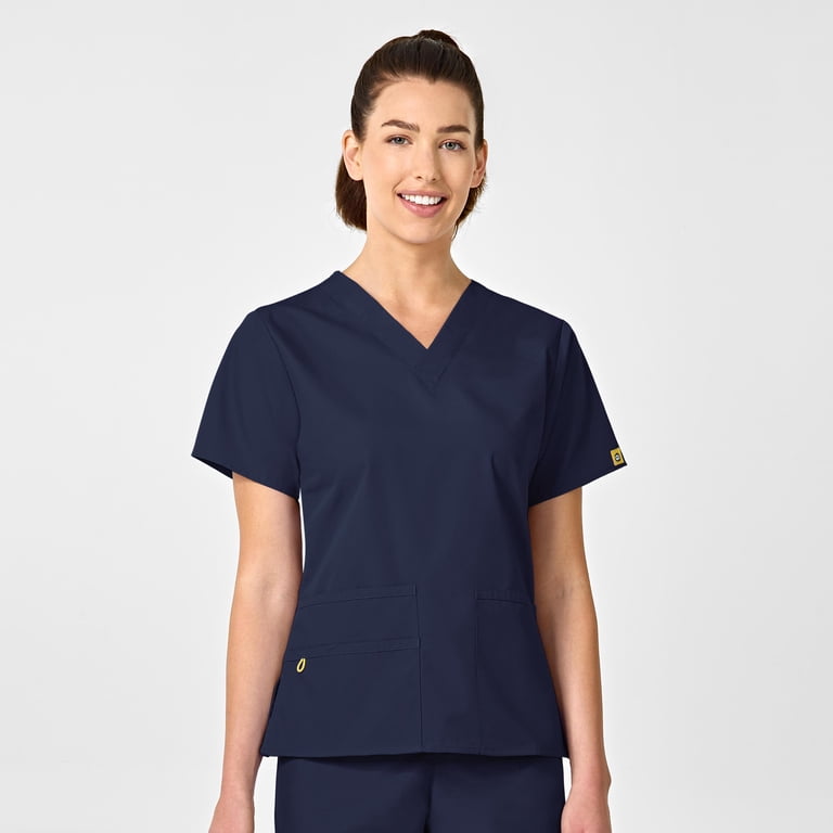 Wink Origins Bravo-Women's V-Neck Scrub Top, Navy, M Regular Wink Origins Bravo-Women's V-Neck Scrub Top, Navy, M Regular