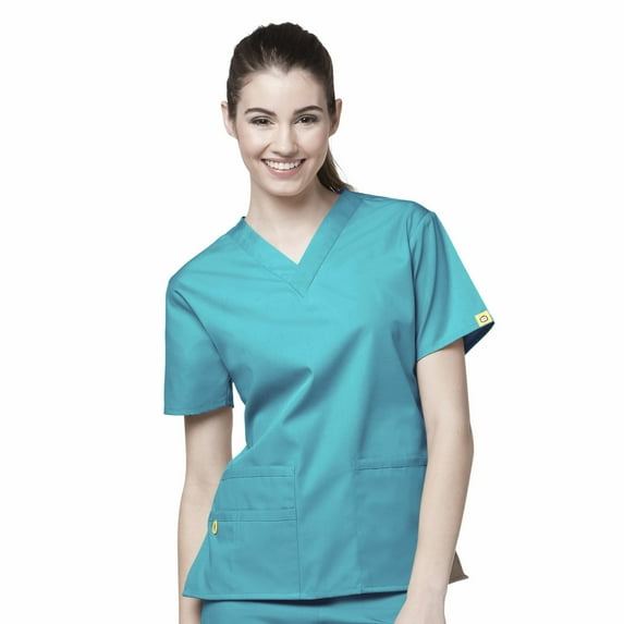 WonderWink Bravo Women V Neck Scrub Top, Classic Fit Womens