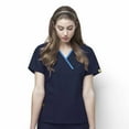 thumbnail image 1 of Wink Origins Charlie-Women's Y-Neck Fashion Scrub Top, Navy, L Regular, 1 of 2