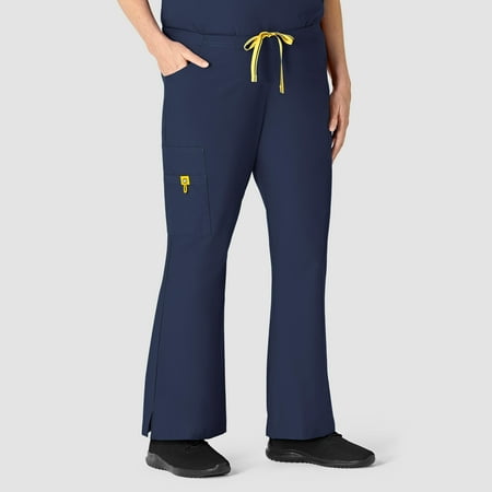 Wink Origins Romeo - Women's Flare Leg Cargo Scrub Pant, Navy, XXS Petite