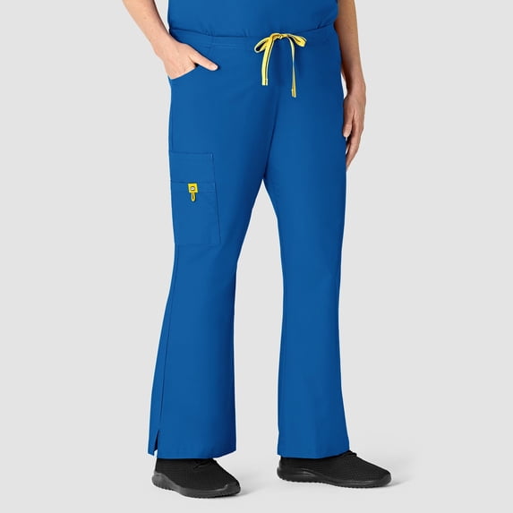 Wink Origins Romeo - Women's Flare Leg Cargo Scrub Pant, Royal, 3X Tall
