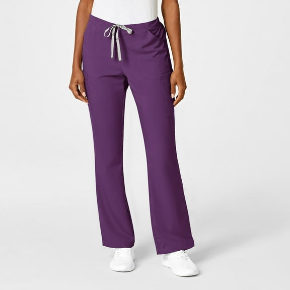 Wink PRO Women's Moderate Flare Leg Cargo Scrub Pant, Eggplant, L Womens