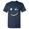 thumbnail image 1 of Wink Smile Emotion Humor Graphic Tees Men Hilarious Novelty Funny Sarcastic T Shirt, 1 of 5