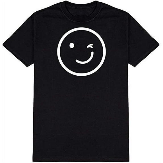 Wink Smile Graphic Novelty Ad*** Humor Funny T Shirt Black 3X-Large