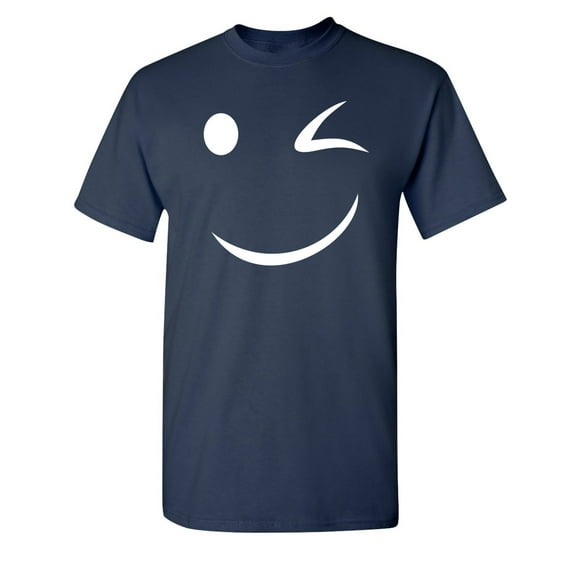 Wink Smile Sarcastic Humor Graphic Novelty Funny Tall T Shirt