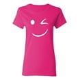 thumbnail image 1 of Wink Smile Sarcastic Novelty Gift Idea Adult Humor Funny Women's Casual Tees, 1 of 3