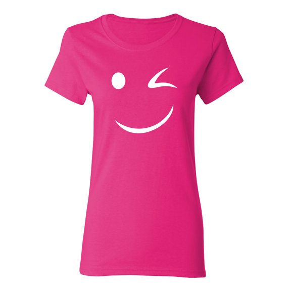 Wink Smile Sarcastic Novelty Gift Idea Adult Humor Funny Women's Casual Tees