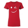 thumbnail image 1 of Wink Smile Sarcastic Novelty Gift Idea Adult Humor Funny Women's Casual Tees, 1 of 3
